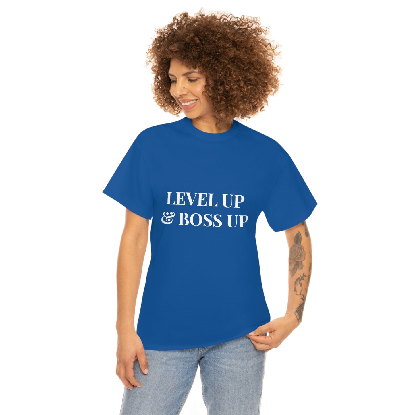 Level up and Boss up Cotton Tee