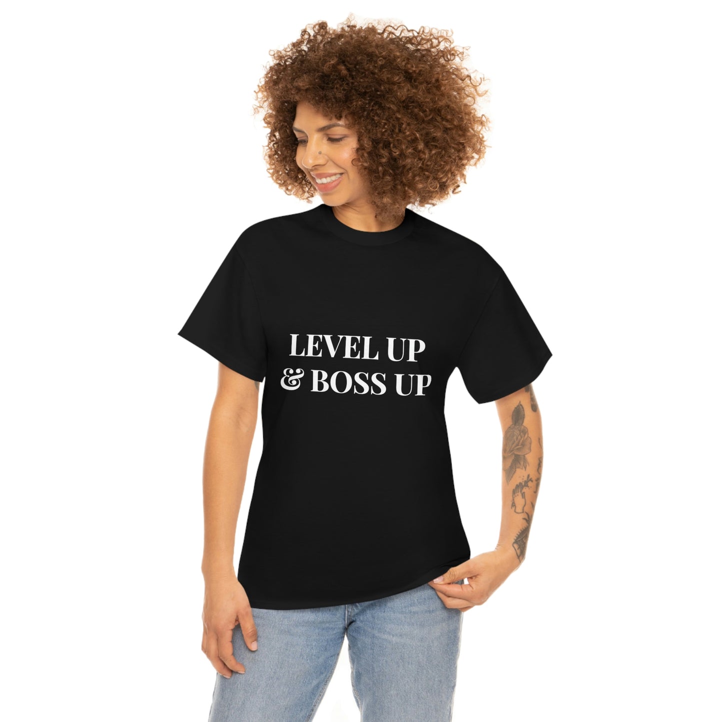 Level up and Boss up Cotton Tee