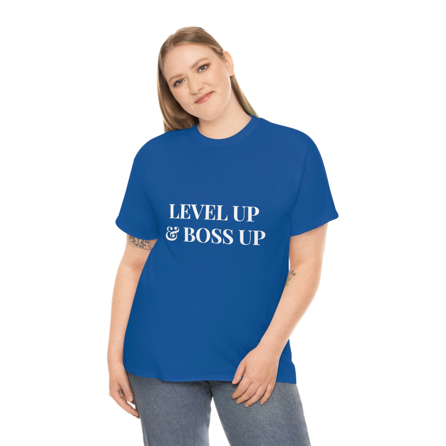 Level up and Boss up Cotton Tee