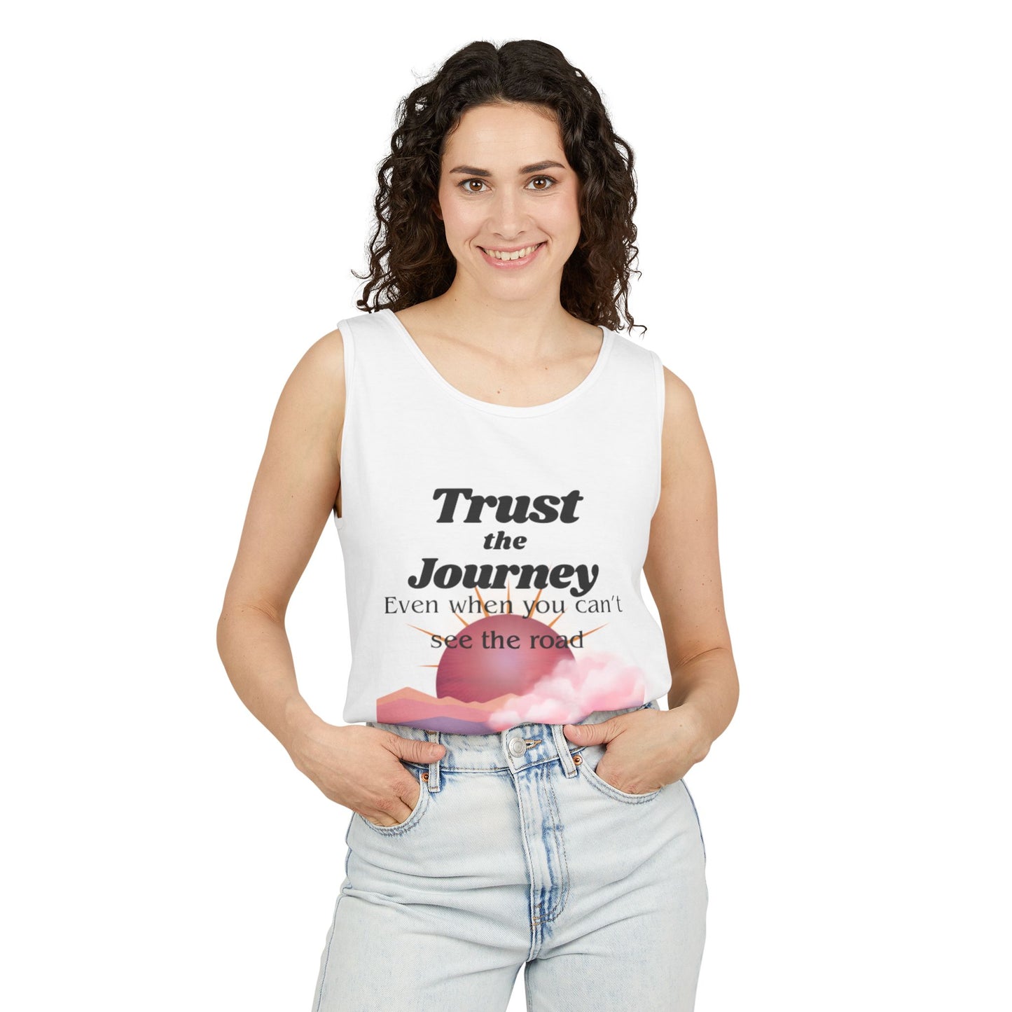 Inspirational Unisex Tank Top | Trust the Journey Apparel, Motivational Gift, Summer Style, Fitness Wear, Relaxation Top, Travel Outfits