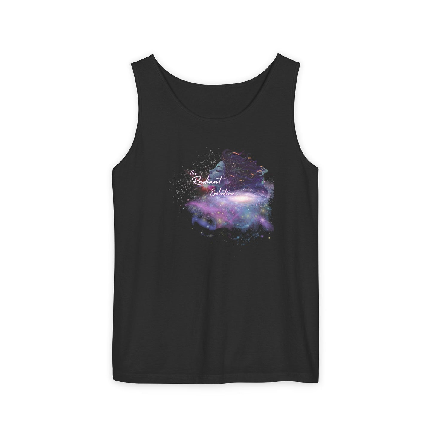 Unisex Cosmic Tank Top - The Radiant Evolution, Summer Apparel, Workout Wear, Festival Clothing, Gift for Space Lovers