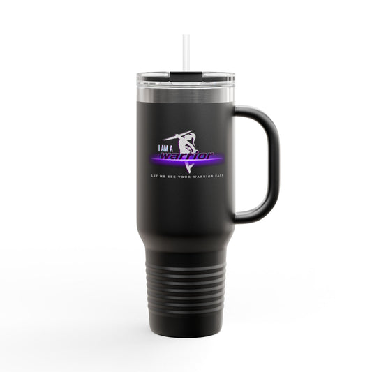 I'm a Warrior Insulated Travel Mug - 40oz, Motivational Drinkware for Adventurers & Fitness Enthusiasts