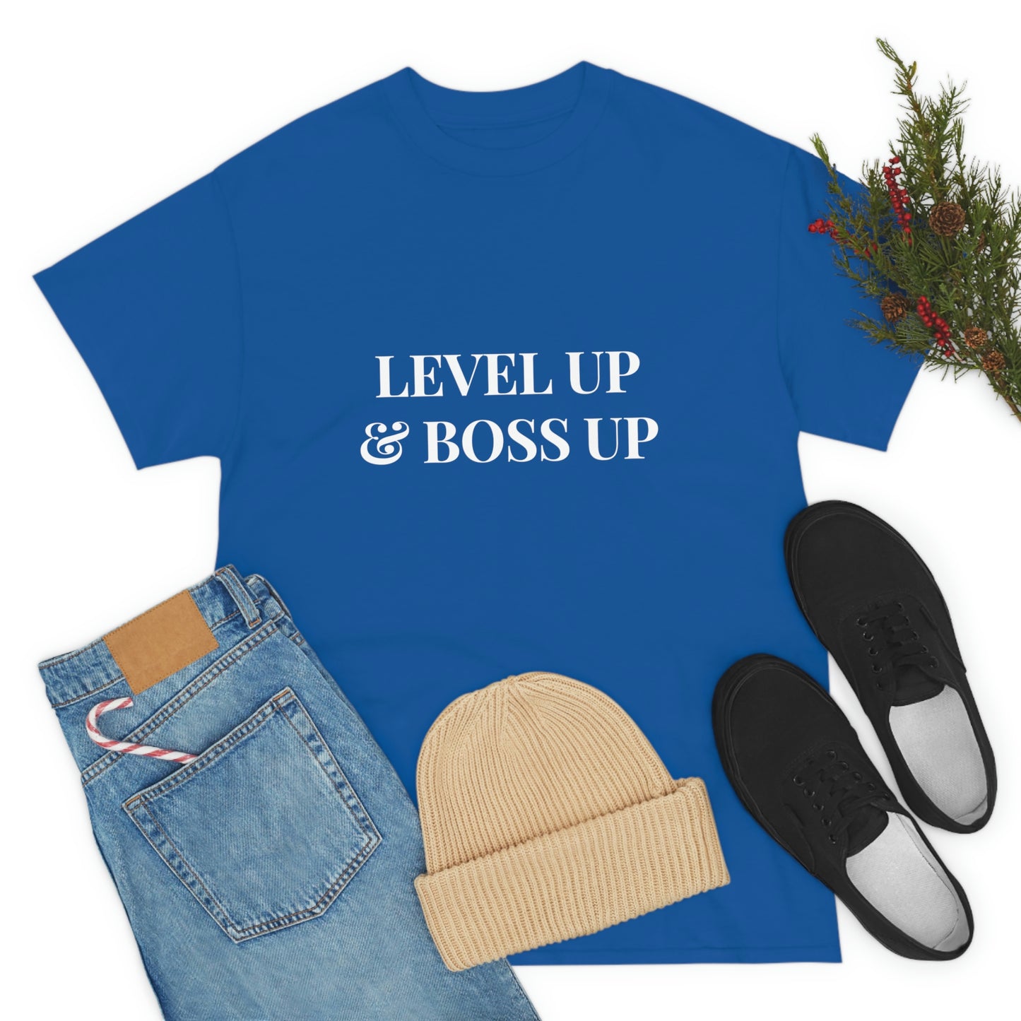 Level up and Boss up Cotton Tee